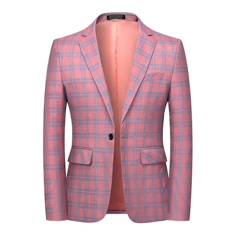 2021 New Fashion Spring and Autumn Casual Men plaid Blazer Cotton Slim England Suit Blaser Masculino Male Jacket Blazer S - 6XL - SHOWLU FASHION STORE