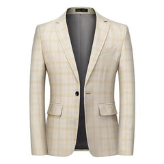 2021 New Fashion Spring and Autumn Casual Men plaid Blazer Cotton Slim England Suit Blaser Masculino Male Jacket Blazer S - 6XL - SHOWLU FASHION STORE