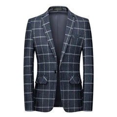 2021 New Fashion Spring and Autumn Casual Men plaid Blazer Cotton Slim England Suit Blaser Masculino Male Jacket Blazer S - 6XL - SHOWLU FASHION STORE