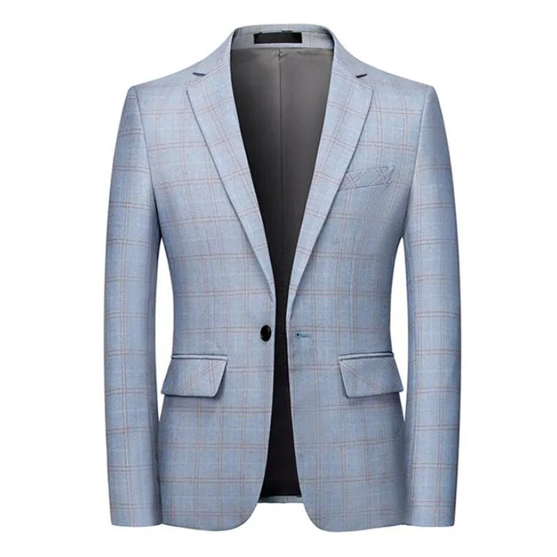 2021 New Fashion Spring and Autumn Casual Men plaid Blazer Cotton Slim England Suit Blaser Masculino Male Jacket Blazer S - 6XL - SHOWLU FASHION STORE