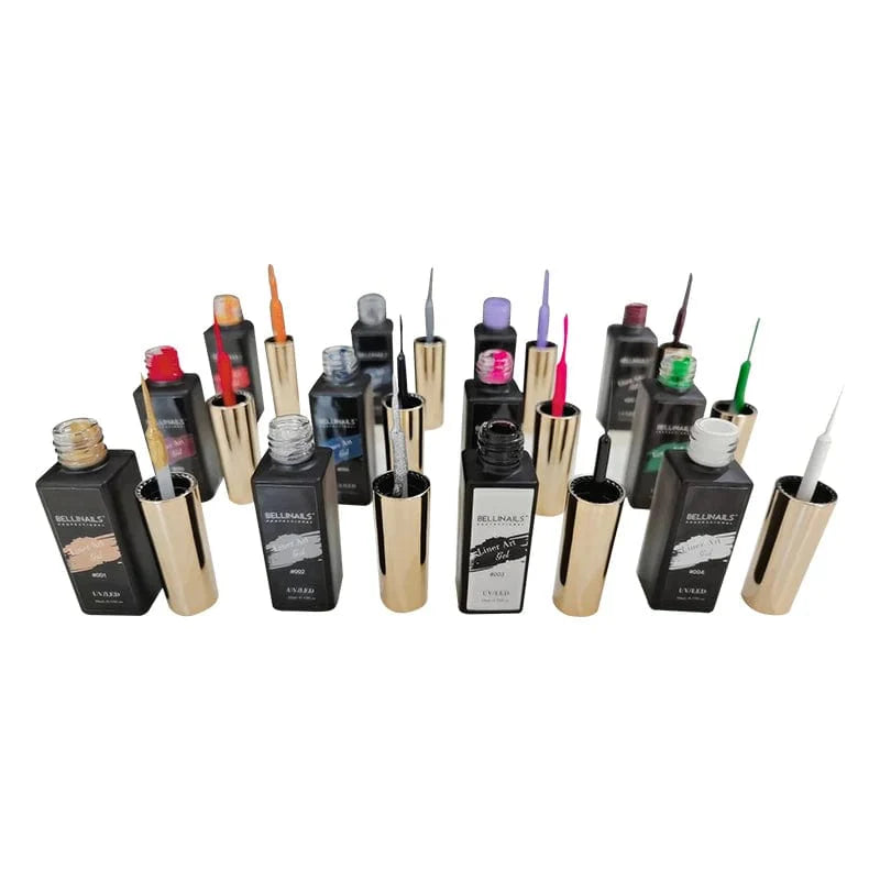 Showlu Fashion Store Bellinals 24-color UV LED nail gel liner set for long-lasting nail art and painting designs.