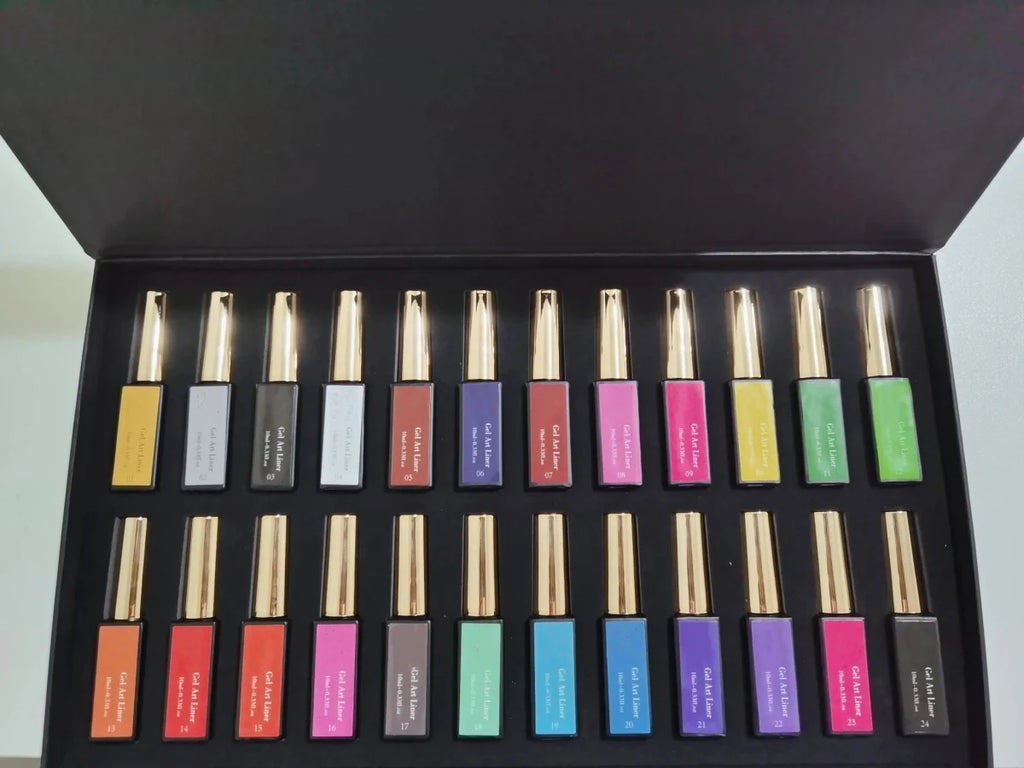 Showlu Fashion Store Bellinals 24-color UV LED nail gel liner set for long-lasting nail art and detailed painting designs.