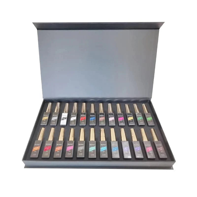 Showlu Fashion Store Bellinals 24-color UV LED nail gel liner set with vibrant long-lasting nail art painting gels for professional manicure.