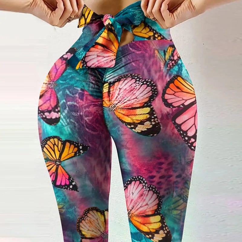 2021 Summer Sexy Leggings Women Workout Seamless Tights Trousers Fitness Gym Pants Butterfly Print Push Up Yoga Sport Leggings - SHOWLU FASHION STORE