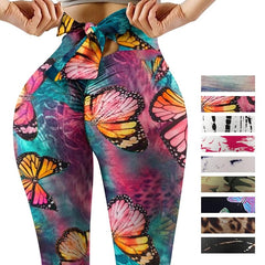 2021 Summer Sexy Leggings Women Workout Seamless Tights Trousers Fitness Gym Pants Butterfly Print Push Up Yoga Sport Leggings - SHOWLU FASHION STORE