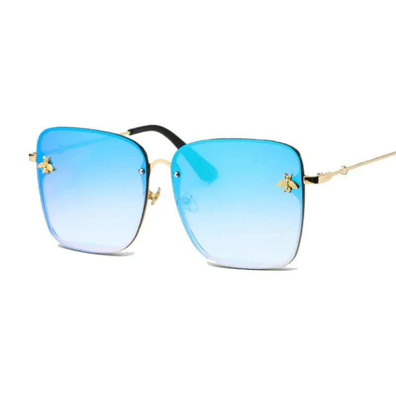 Square fashion sunglasses with mirror lenses and alloy frame, stylish unisex eyewear with UV400 protection.