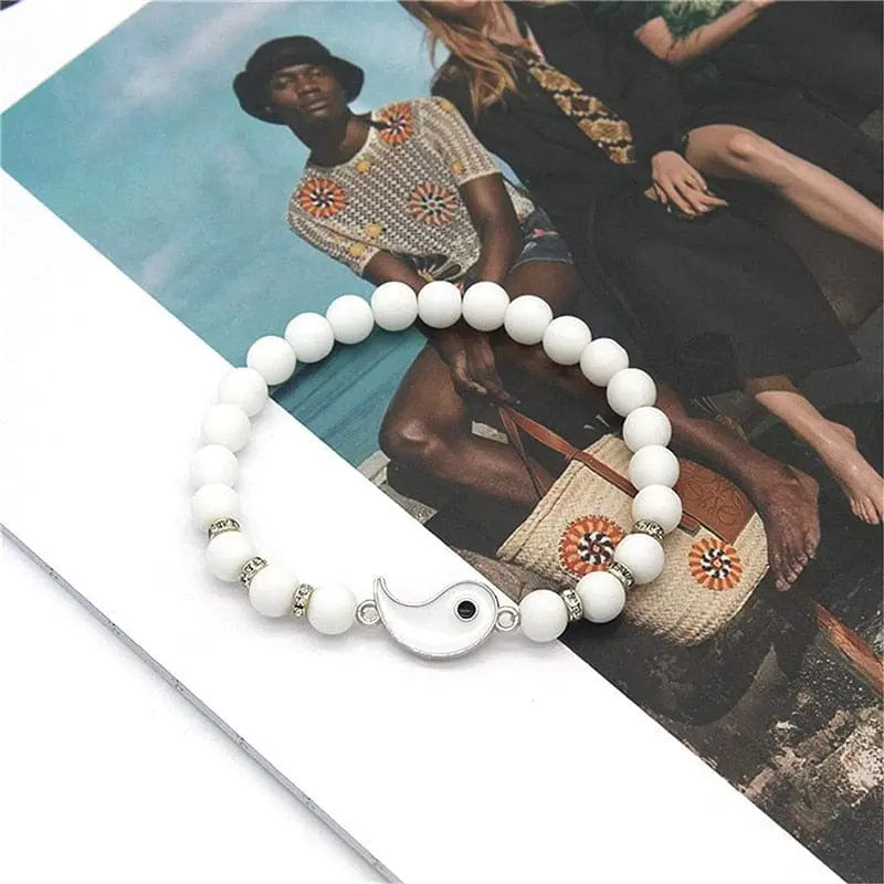 Showlu Yin Yang matching bracelets for best friends, adjustable cord jewelry set symbolizing balance and friendship.