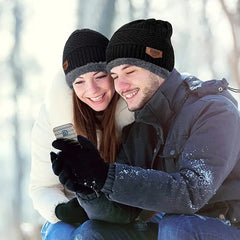 2022 Winter Men Women Thick Beanie Hat Knitted Hat Winter Cap Beanie Female Wool Neck Scarf Cap Balaclava Mask Bonnet Hats Set - SHOWLU FASHION STORE