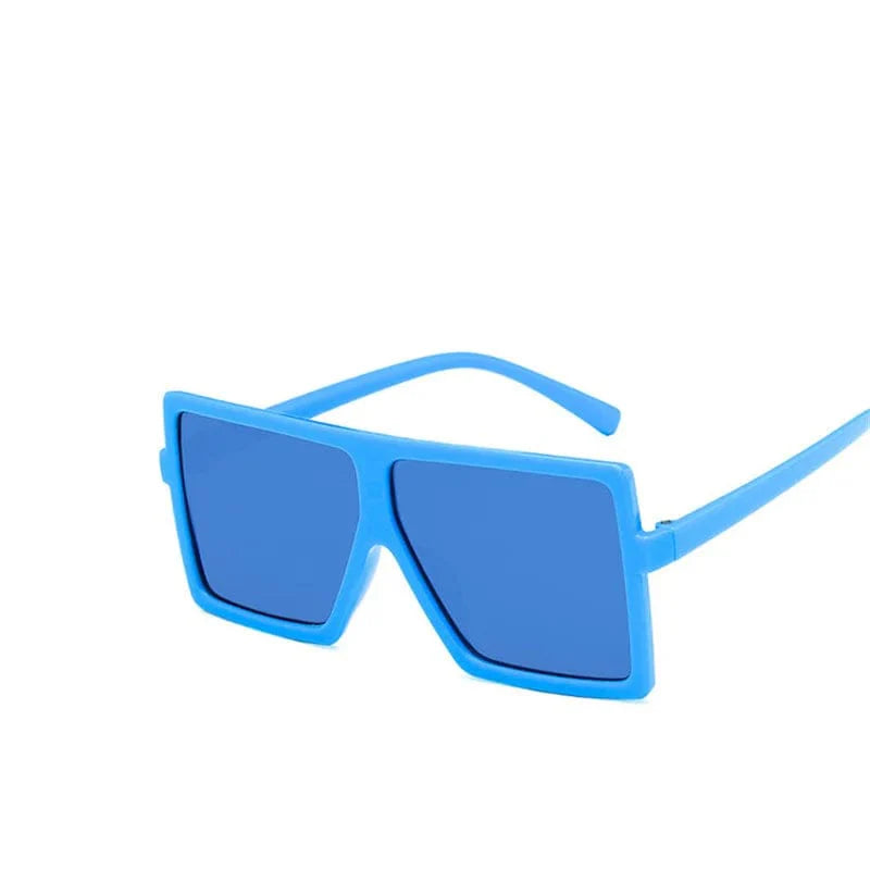 Heevoo Kids square sunglasses with UV400 mirror lenses for boys and girls, stylish children's eyewear in vibrant colors.