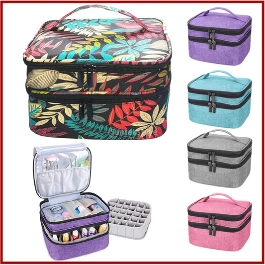 2022 HOT Sell Nail Polish Carrying Case Bag Holds 30 Bottles Nail Organizer Soft Dividers Portable Large Capacity women - SHOWLU FASHION STORE