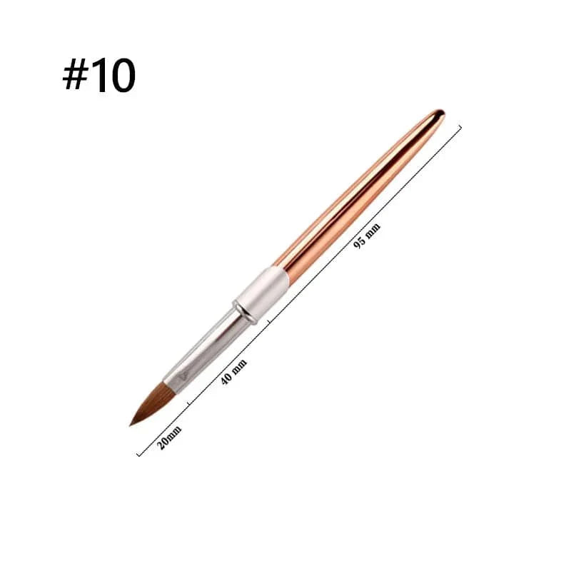 SeeJoy 100% Pure Kolinsky acrylic nail brush with aluminum handle, crimped round tip for precise nail art application.