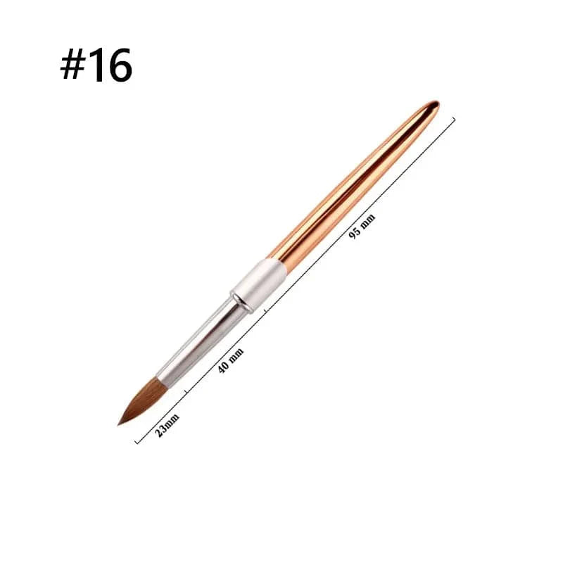 SeeJoy 100% Pure Kolinsky acrylic nail brush with aluminum handle, crimped round tip for precise nail art and acrylic applications.