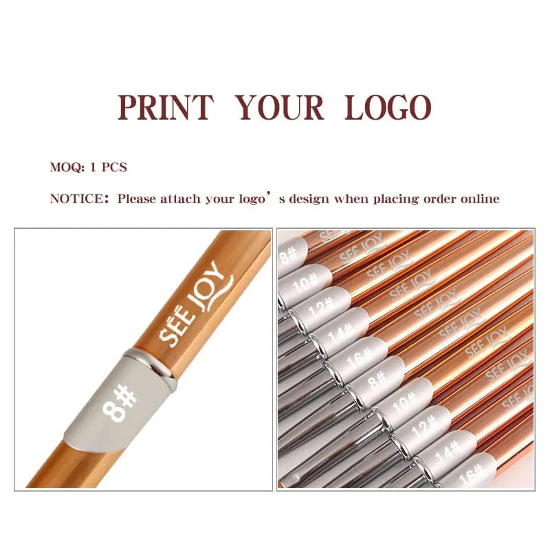 SeeJoy 100% Pure Kolinsky acrylic nail brush with aluminum handle, crimped round tip, ideal for professional nail art and acrylic application