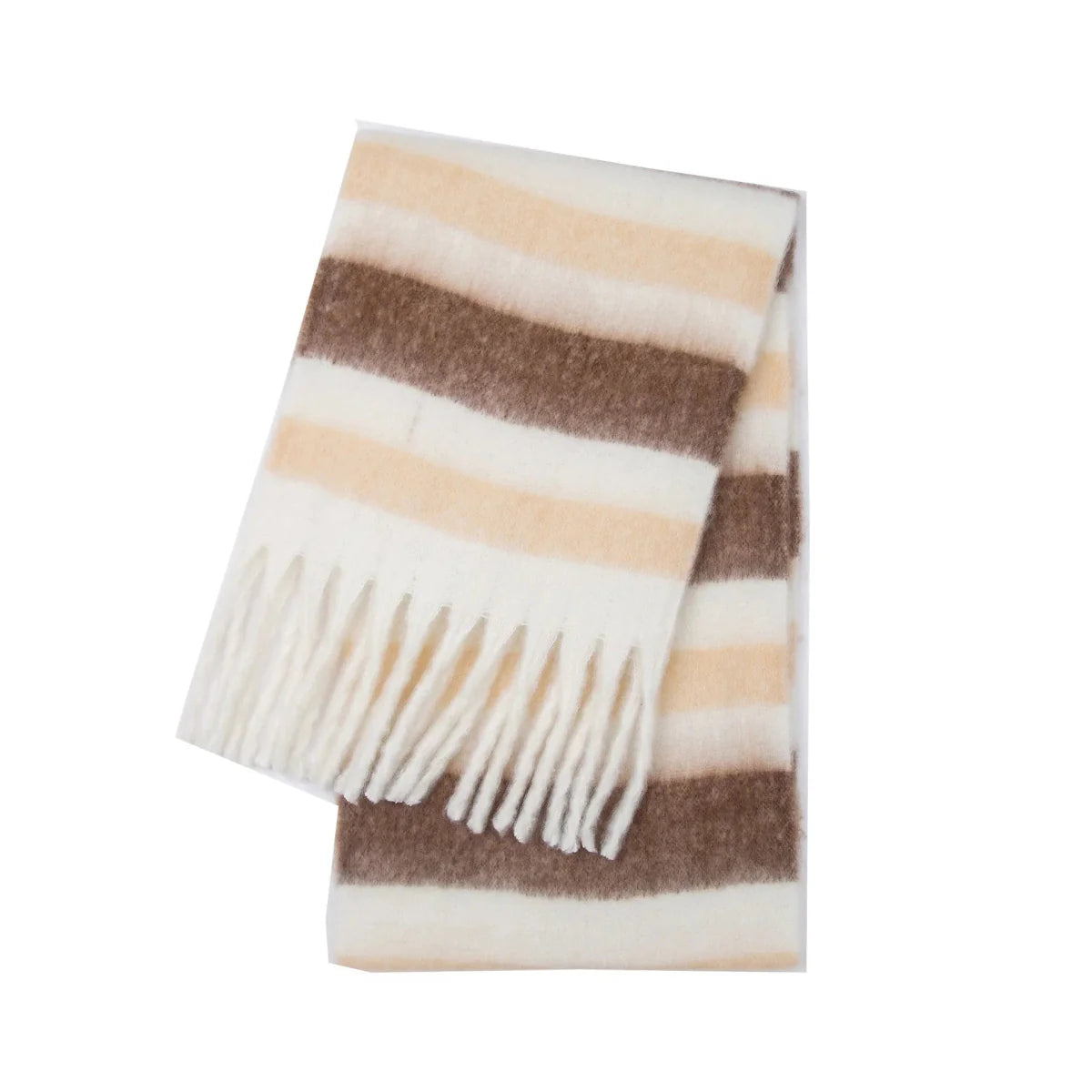 Luxury women's plaid cashmere scarf by Showlu Fashion, long winter shawl with tassels, warm wrap, and blanket-style design.