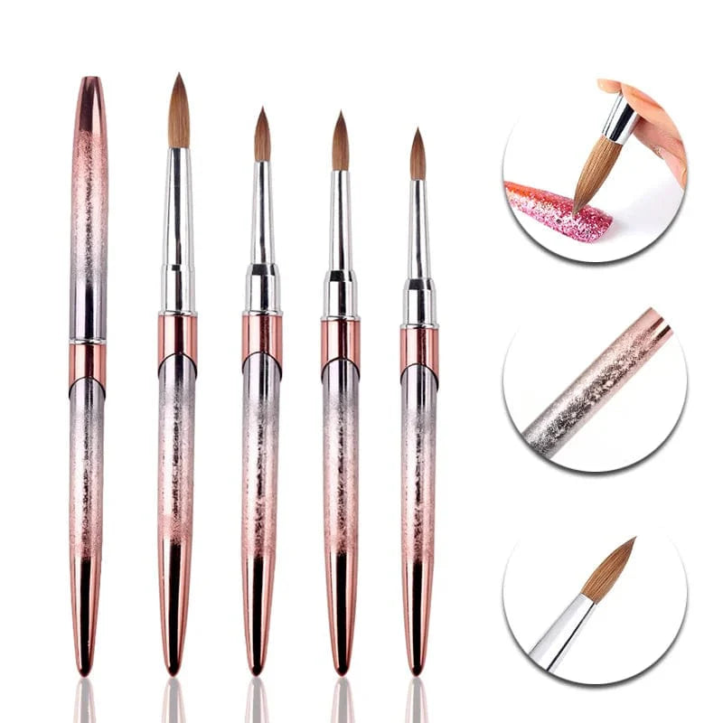 SeeJoy professional 100% Kolinsky sable acrylic nail art brush with metal handle and lid, size 8-18 for precise nail designs
