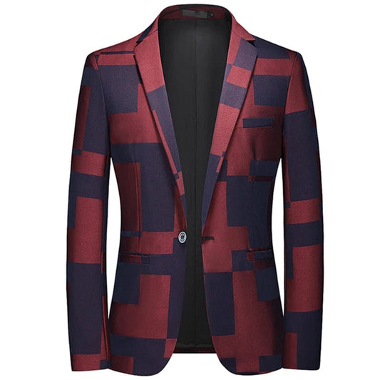 2023 Fashion New Men's Casual Boutique Business Personalized Printing Slim Fit Blazers Jacket Suit Dress Coat Large Size 6XL - SHOWLU FASHION STORE