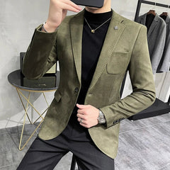 2023 Hombre Suit Leather Jacket Men Terno Masculino Men Clothing Deerskin Leather Jacket Blazer Men Casual Slim Blazer 6 Color - SHOWLU FASHION STORE