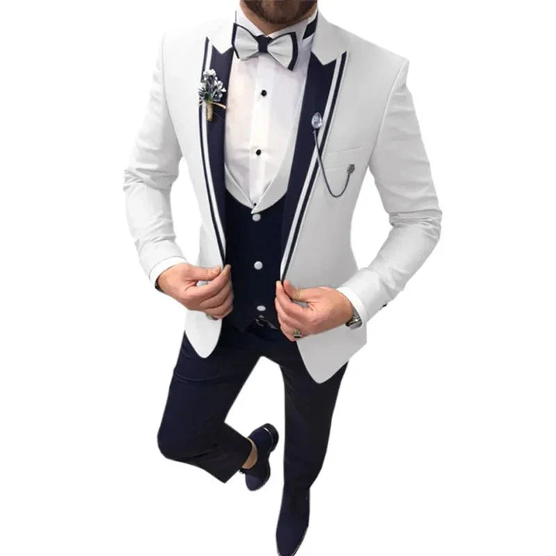 Slim fit three-piece business suit by SHOWLU FASHION STORE, featuring a cotton blend fabric and classic lapel design.