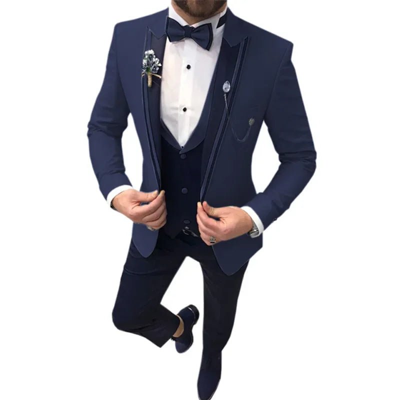 2023 Lapel The Groom's Best Man Suit Three - piece Cultivate One's Morality Dress Suit Europe and The United States Big Yards Men - SHOWLU FASHION STORE