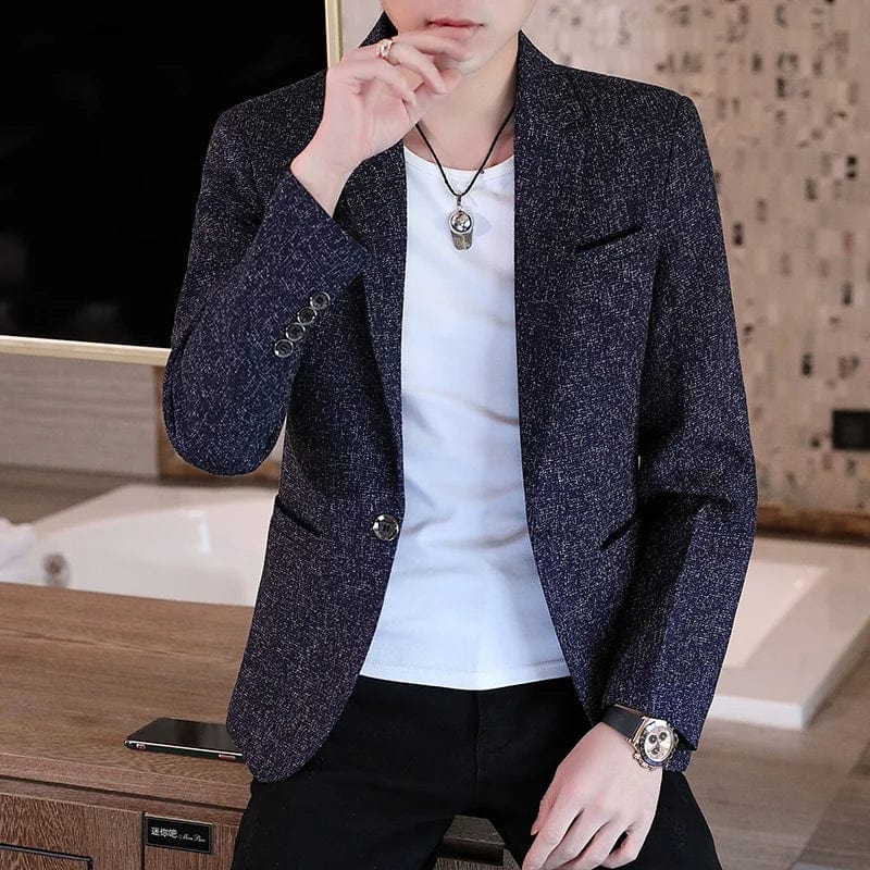 SHOWLU FASHION men's slim fit business blazer in polyester, featuring a stylish, tailored design for smart casual and business wear.