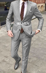 2023 Men's Suit Handsome Casual 2 Piece Suit For Men Wedding Tuxedos Notched Lapel Groomsmen Business Prom Blazer - SHOWLU FASHION STORE