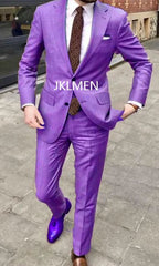 2023 Men's Suit Handsome Casual 2 Piece Suit For Men Wedding Tuxedos Notched Lapel Groomsmen Business Prom Blazer - SHOWLU FASHION STORE