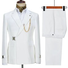 2023 Men's White Business Suit - Trajes De Hombre - Perfect for Formal Occasions Trajes Elegante Para Hombres Blazers - SHOWLU FASHION STORE