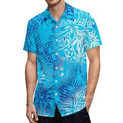 2023 New Custom Logo Big People Men Button Aloha Shirts And Women Mermaid Dress Hawaii Polynesian Personality Couple Suit - SHOWLU FASHION STORE