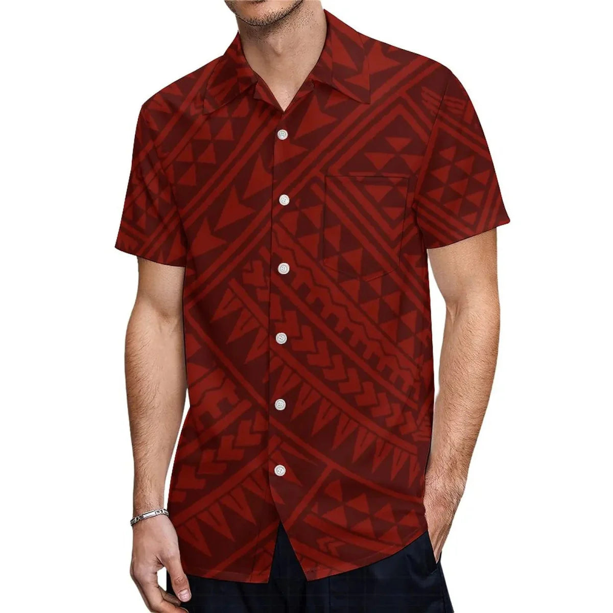 Polynesian couple suit featuring a men's aloha shirt and a woman's mermaid dress from SHOWLU FASHION STORE, perfect for Hawaiian style.