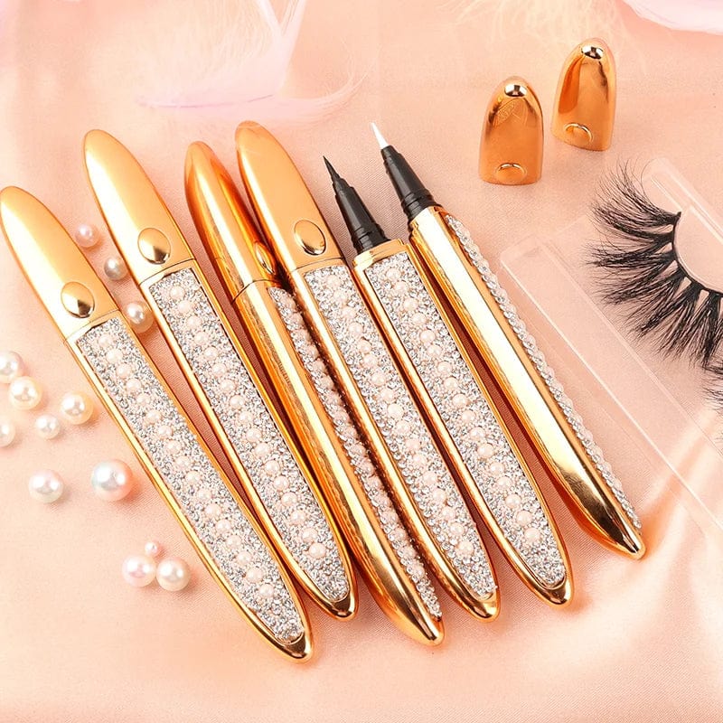 Showlu Waterproof Adhesive Eyeliner Pen in black and clear, with a sleek design for precise application and secure hold.