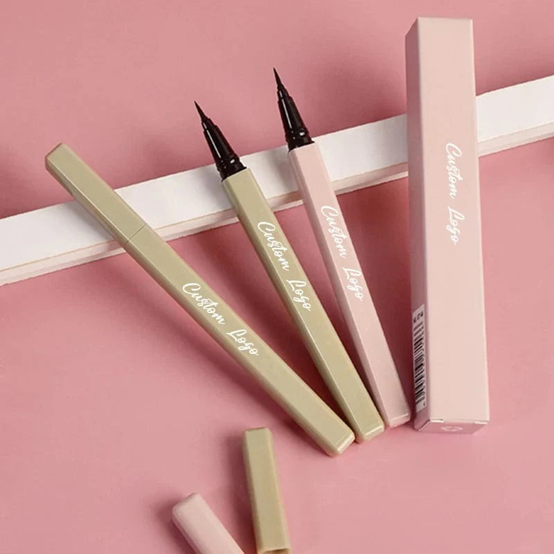 Showlu Waterproof Adhesive Eyeliner Pen in black and clear, featuring a slim design for precise application and long-lasting hold.