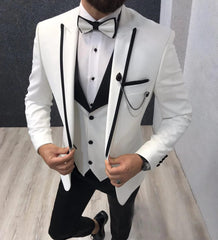 2023 New Fashion Dark Brown Men Suits Slim Fit 3 Piece Wedding Tuxedo for Groom Business Male Fashion Formal (Jacket+Pants+Vest - SHOWLU FASHION STORE