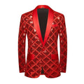 SHOWLU Men's sequin square blazer, slim fit casual dance suit jacket with high-quality design, stylish for fashionable occasions.
