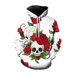 2023 New Men ‘s Hooded Hip Hop Sweatshirt 3D Skull head print Fashion Hip Hop Casual Loose Long Sleeve Hooded Sweatshirt 2XS5XL - SHOWLU FASHION STORE