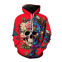 2023 New Men ‘s Hooded Hip Hop Sweatshirt 3D Skull head print Fashion Hip Hop Casual Loose Long Sleeve Hooded Sweatshirt 2XS5XL - SHOWLU FASHION STORE