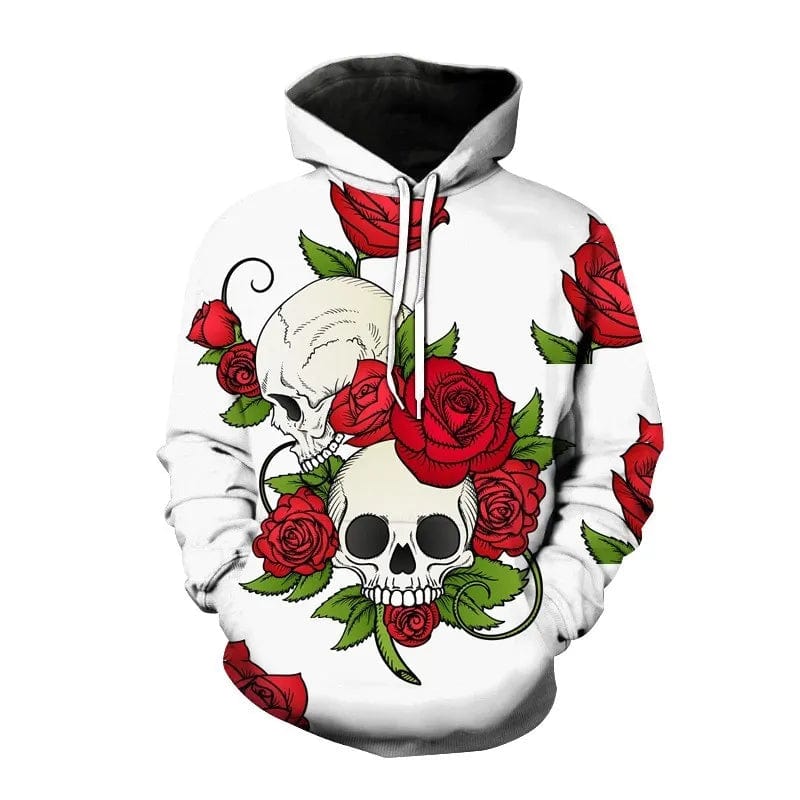 2023 New Men ‘s Hooded Hip Hop Sweatshirt 3D Skull head print Fashion Hip Hop Casual Loose Long Sleeve Hooded Sweatshirt 2XS5XL - SHOWLU FASHION STORE