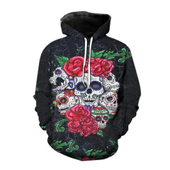 2023 New Men ‘s Hooded Hip Hop Sweatshirt 3D Skull head print Fashion Hip Hop Casual Loose Long Sleeve Hooded Sweatshirt 2XS5XL - SHOWLU FASHION STORE