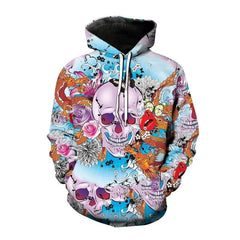 2023 New Men ‘s Hooded Hip Hop Sweatshirt 3D Skull head print Fashion Hip Hop Casual Loose Long Sleeve Hooded Sweatshirt 2XS5XL - SHOWLU FASHION STORE