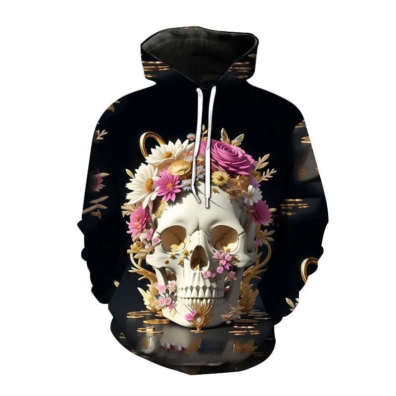 2023 New Men ‘s Hooded Hip Hop Sweatshirt 3D Skull head print Fashion Hip Hop Casual Loose Long Sleeve Hooded Sweatshirt 2XS5XL - SHOWLU FASHION STORE