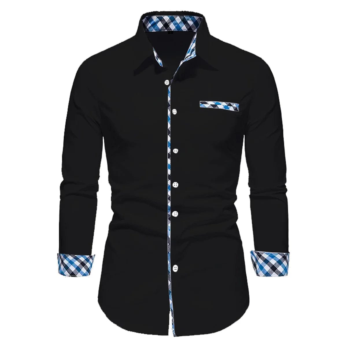 2023 New Men's Business Casual Solid Color Spliced Long Sleeve Polo Shirt Outdoor Play Comfortable Soft Fabric Men's Top S - 6XL - SHOWLU FASHION STORE