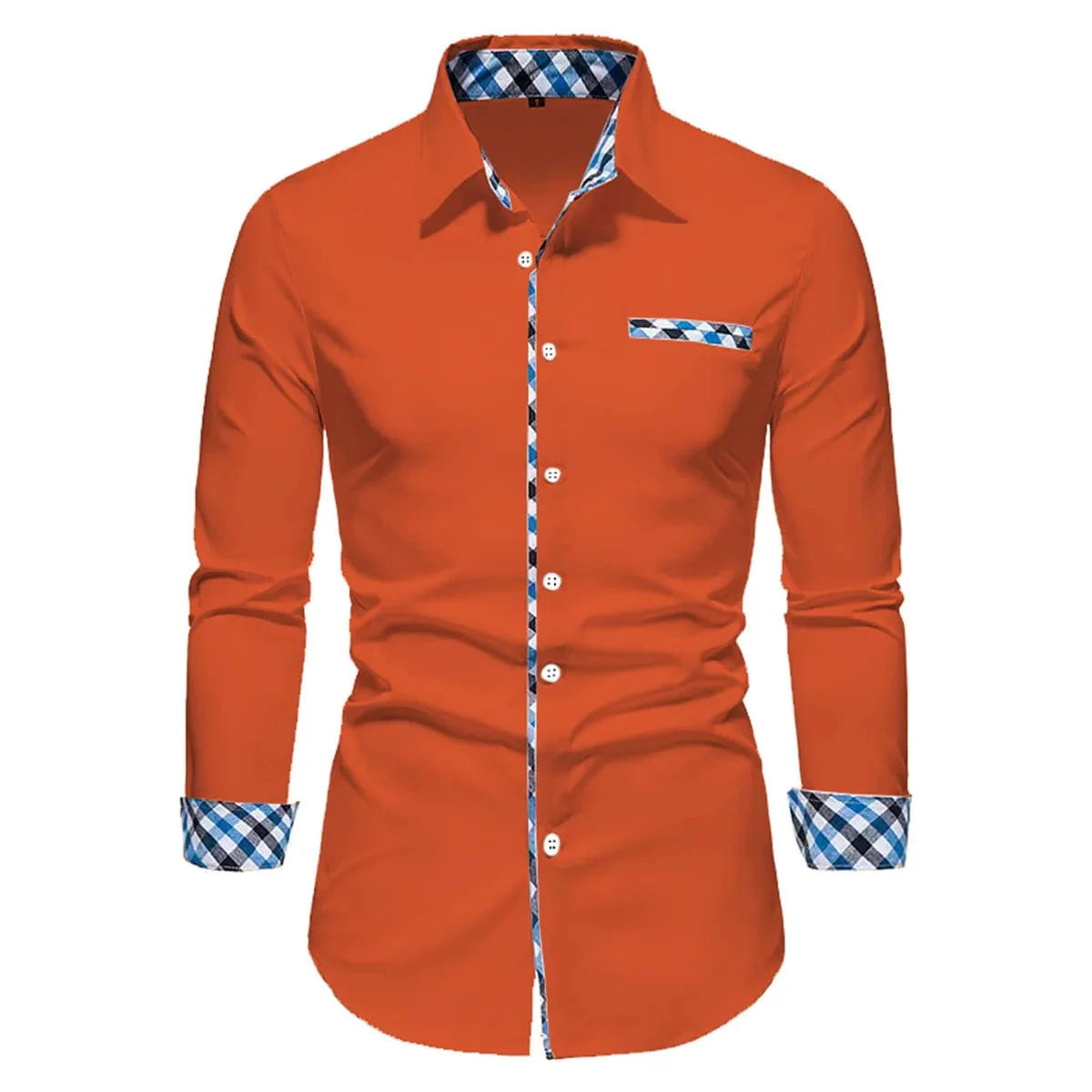 Showlu men's long sleeve polo shirt with spliced design, solid color, suitable for business casual and outdoor wear, soft fabric.