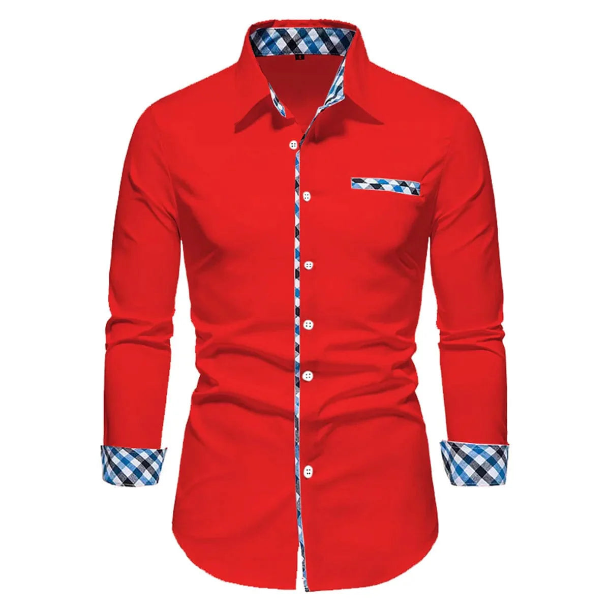 Showlu men's long sleeve polo shirt with spliced design, solid color, and soft fabric, ideal for business casual or outdoor wear.