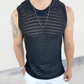 Men's slim fit knitted sweater vest by SHOWLU FASHION STORE, solid color O-neck tank top, sleeveless streetwear fashion top