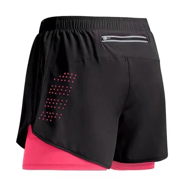 Men's 2-in-1 running shorts by Showlu Fashion with quick-dry fabric, suitable for gym, training, jogging, and beach activities.
