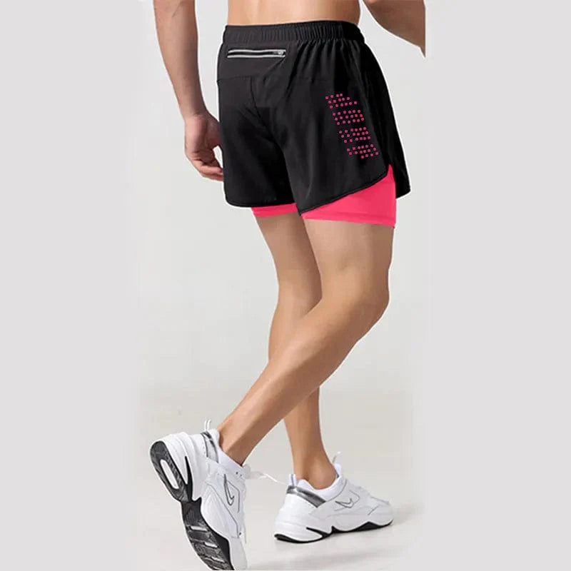 Men's 2-in-1 running shorts from ANSDANK, quick-dry gym training shorts with a double-deck design for active summer workouts.