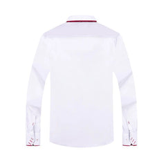 2023 Spring/Fall Men's Slim Fit Long Sleeve Shirts Free Iron Chinese Double Collar Trend White Fashion Business Casual Shirt - SHOWLU FASHION STORE