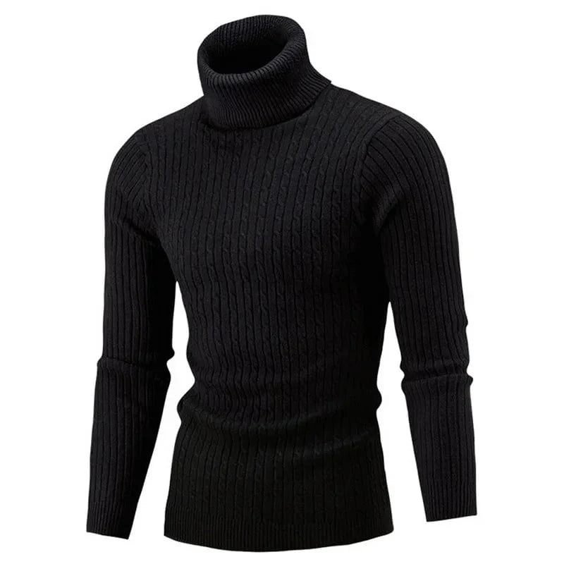 Men's winter turtleneck sweater by SHOWLU FASHION STORE, warm knitted wool jumper, casual rollneck jumper for cold weather.