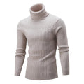 SHOWLU FASHION STORE men's winter turtleneck sweater, warm knitted woolen jumper with rollneck, casual and cozy for cold weather.