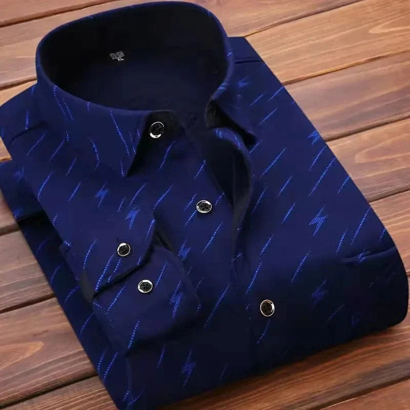 KOLMAKOV men's plaid fleece-lined casual shirt, thick cotton warm top with long sleeves, ideal for winter, in large sizes