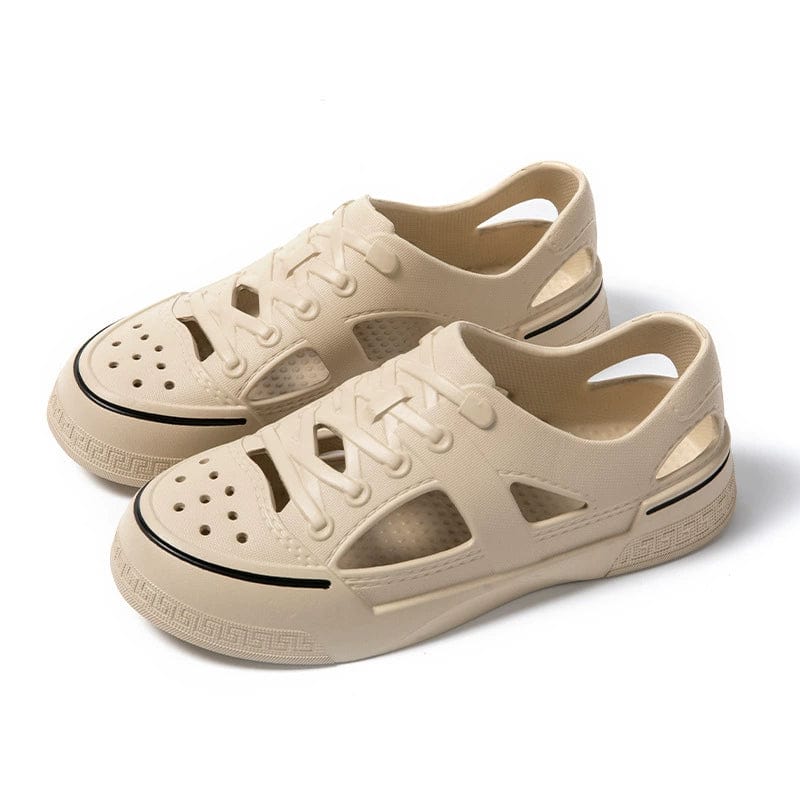 White WNCNATIVE breathable beach sandals with closed toe design, casual wading shoes for men and women.